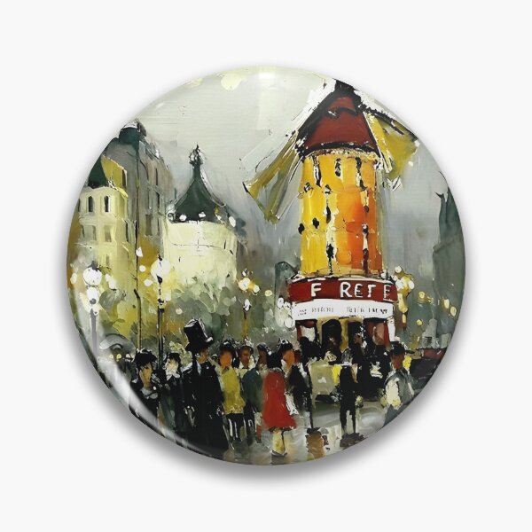 Item preview, Le Moulin Rouge in Rain-Reflected Streets and the Charm of Parisian Nightlife - 03 designed and sold by artdesignsnow.