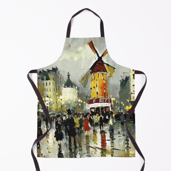 Item preview, Le Moulin Rouge in Rain-Reflected Streets and the Charm of Parisian Nightlife - 03 designed and sold by artdesignsnow.