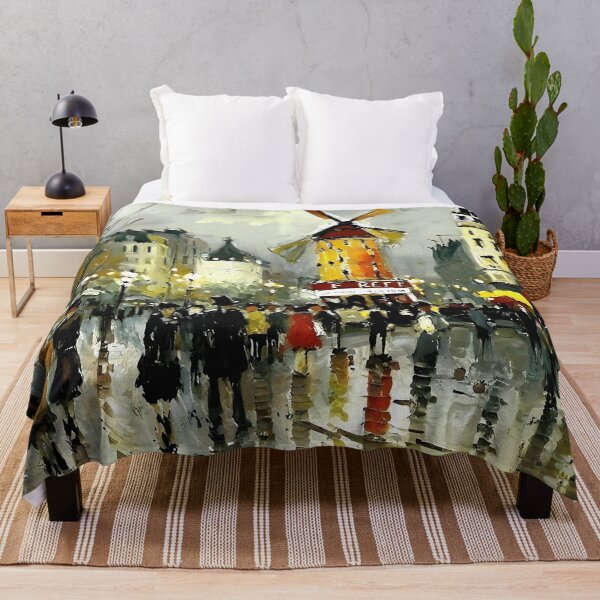 Item preview, Le Moulin Rouge in Rain-Reflected Streets and the Charm of Parisian Nightlife - 03 designed and sold by artdesignsnow.