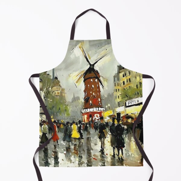 Item preview, Le Moulin Rouge in Rain-Reflected Streets and the Charm of Parisian Nightlife - 02 designed and sold by artdesignsnow.