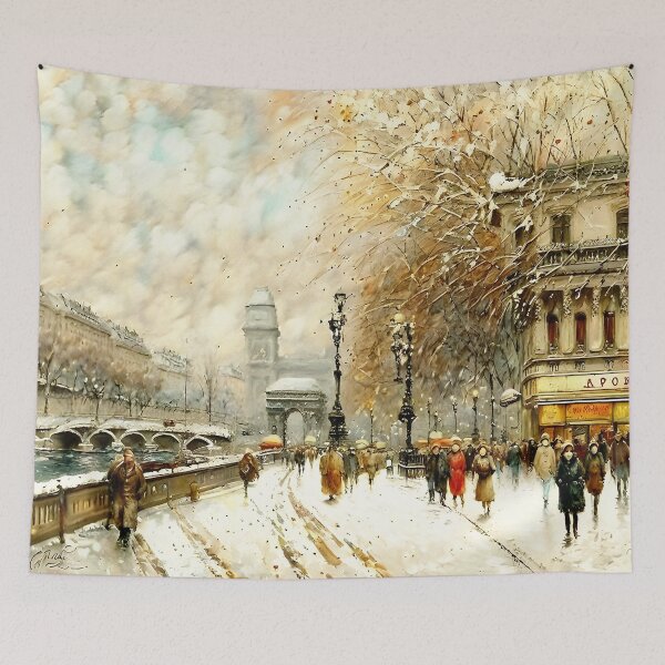 Item preview, Le Louvre and the Passerelle des Arts in the Belle Époque - 01 designed and sold by artdesignsnow.