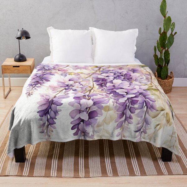 Item preview, Cascading Wisteria Watercolor Botanical Art Print designed and sold by sana designer.
