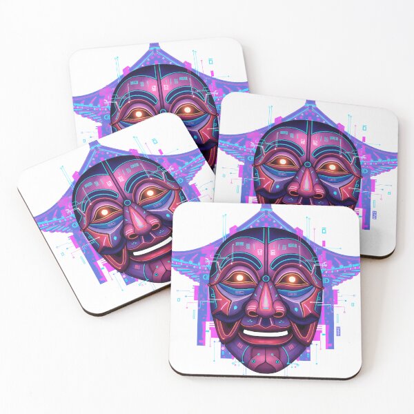 Item preview, Cyberpunk korea Mask Hahoe: The Digital Persona designed and sold by kkookshop.