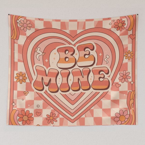 Item preview, Retro Be Mine - Groovy 70s Aesthetic Valentine Hearts designed and sold by gary44.