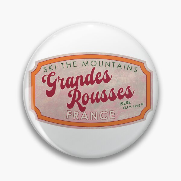 Item preview, Grandes Rousses, France, Isère, Ski, textured skiing badge designed and sold by Wanderful-roads.