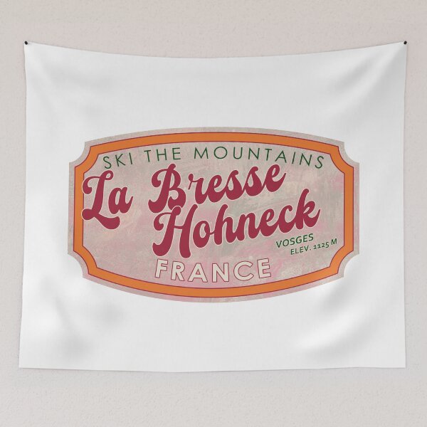 Item preview, La Bresse – Hohneck, France, Vosges, Ski, textured skiing badge designed and sold by Wanderful-roads.