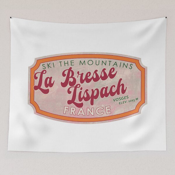 Item preview, La Bresse – Lispach, France, Vosges, Ski, textured skiing badge designed and sold by Wanderful-roads.