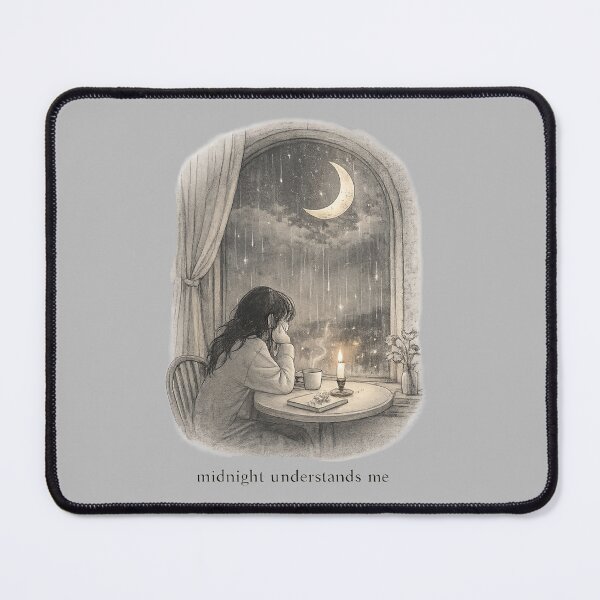Item preview, Midnight Understands Me – Melancholic Aesthetic Wall Art, Introvert Night Illustration, Moody Minimal Decor designed and sold by ByKubraArt.