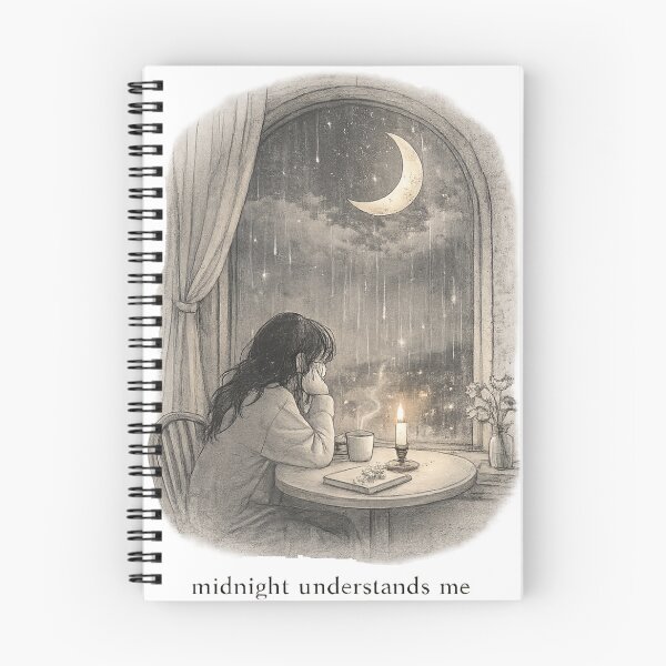 Item preview, Midnight Understands Me – Melancholic Aesthetic Wall Art, Introvert Night Illustration, Moody Minimal Decor designed and sold by ByKubraArt.