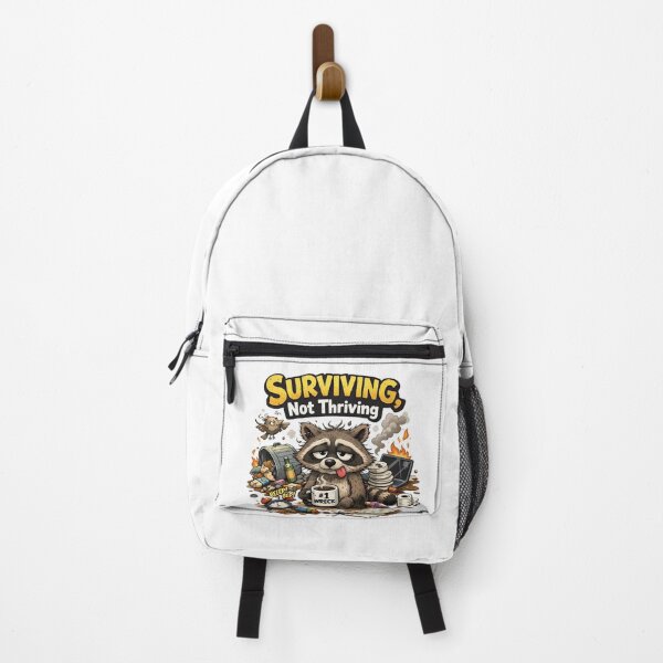 Item preview, Surviving Not Thriving Funny Raccoon Design – Burnout Humor Quote designed and sold by MirAgency.