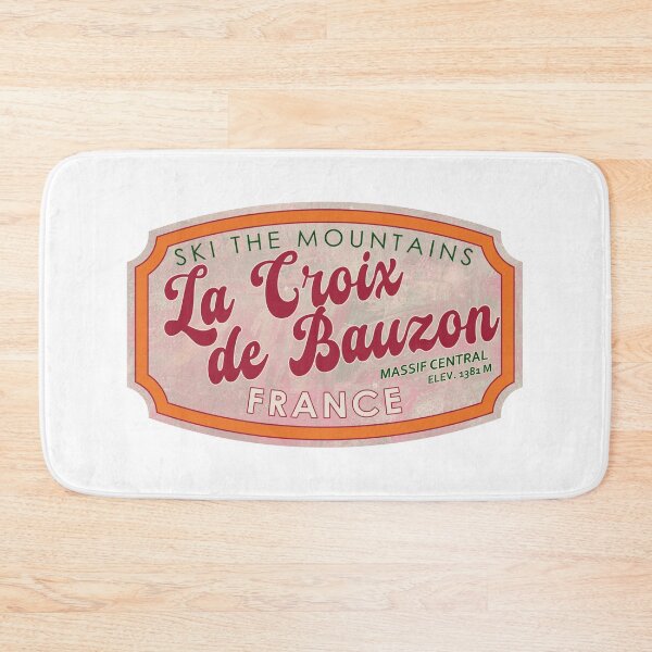 Item preview, La Croix de Bauzon, France, Massif Central, Ski, textured skiing badge designed and sold by Wanderful-roads.