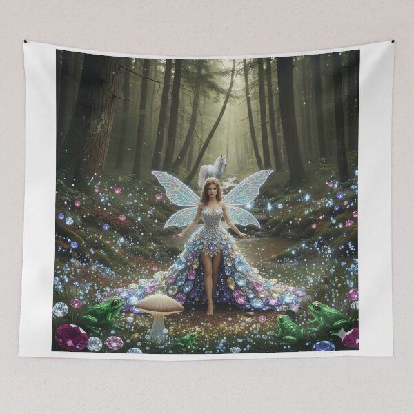 Item preview, Fairy with gem stone dress unicorn designed and sold by Fairy's and Dragons .