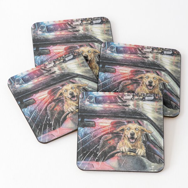 Item preview, Golden Retriever Joyride - Funny Police Chase Sketch designed and sold by AdyKurniawan.