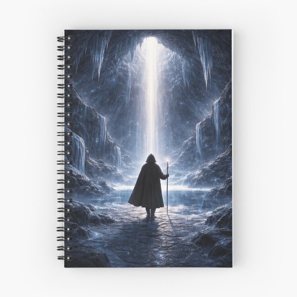 Item preview, Frozen Cave Traveler – Mystical Fantasy Landscape Poster designed and sold by SEIMEI2025.