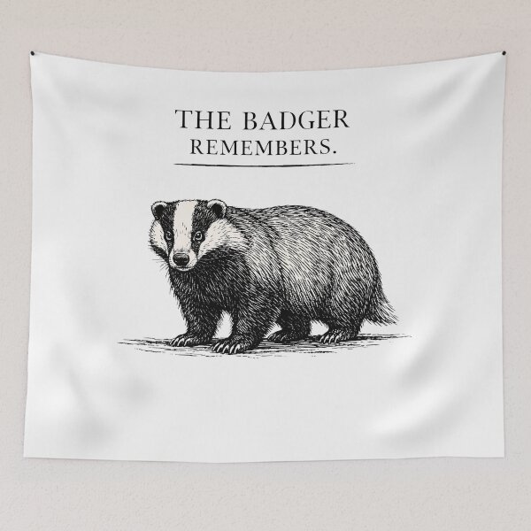 Item preview, The Badger Remembers – Minimalist Woodland Animal Design designed and sold by bazstees54.