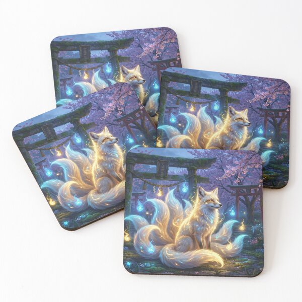 Item preview, Magical Nine-Tailed Kitsune - Glowing Japanese Fox Spirit designed and sold by TheRichGallery.