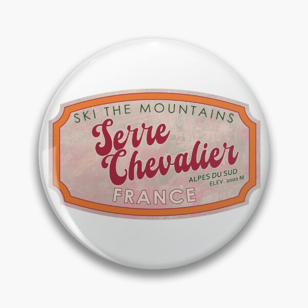 Item preview, Serre Chevalier, France, Alpes du Sud, Ski, textured skiing badge designed and sold by Wanderful-roads.