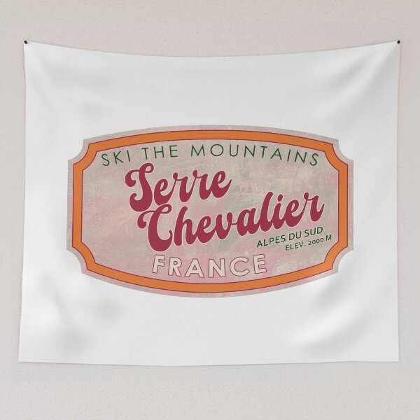 Item preview, Serre Chevalier, France, Alpes du Sud, Ski, textured skiing badge designed and sold by Wanderful-roads.