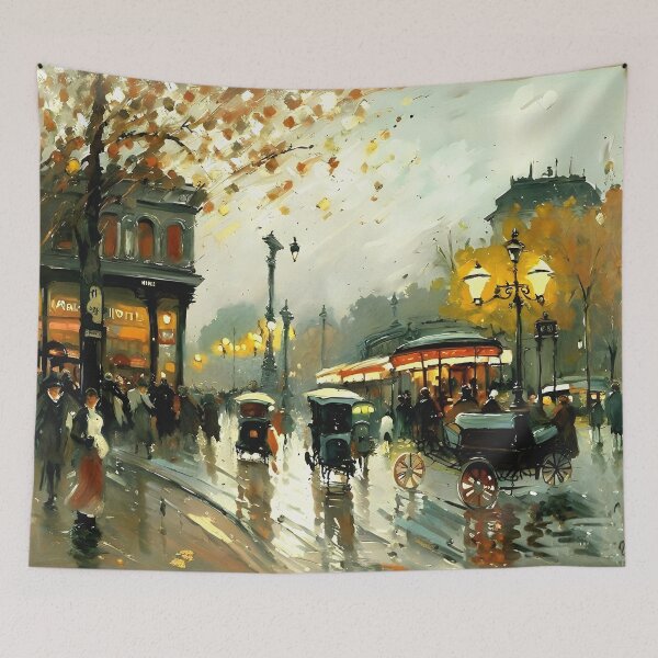 Item preview, La Châtelet: Parisian Streets Alive with Carriages - 04 designed and sold by artdesignsnow.