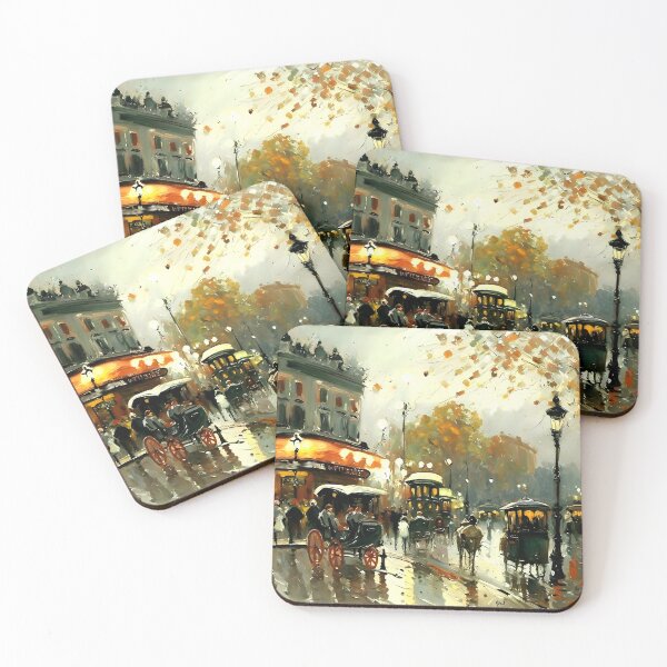 Item preview, La Châtelet: Parisian Streets Alive with Carriage - 02 designed and sold by artdesignsnow.