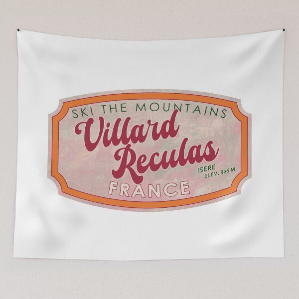 Item preview, Villard-Reculas, France, Isère, Ski, textured skiing badge designed and sold by Wanderful-roads.