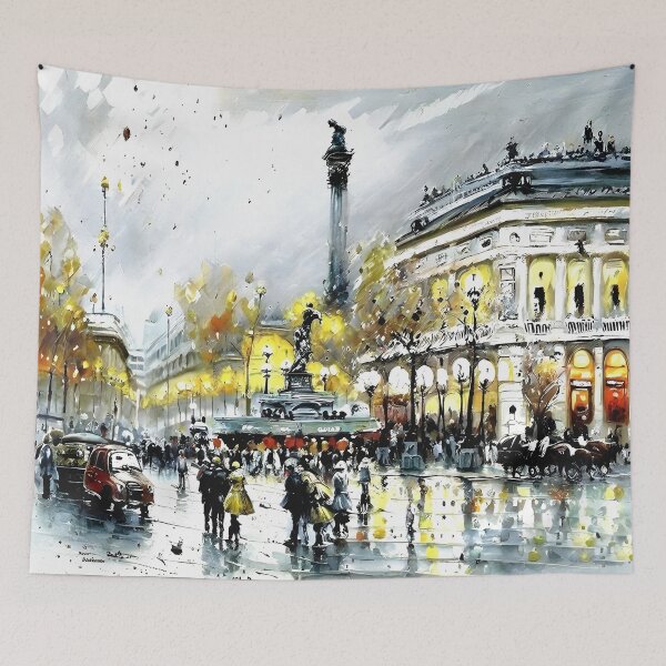 Item preview, La Châtelet: Parisian Streets Alive with Carriages - 01 designed and sold by artdesignsnow.