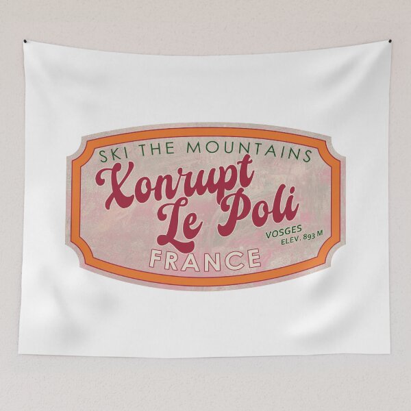 Item preview, Xonrupt – Le Poli, France, Vosges, Ski, textured skiing badge designed and sold by Wanderful-roads.