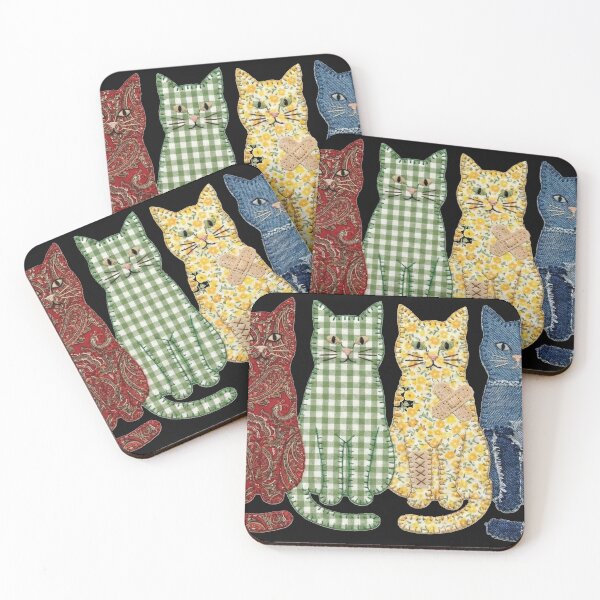 Item preview, Cute Patchwork Cats - Quilted Fabric Applique Style designed and sold by AdyKurniawan.