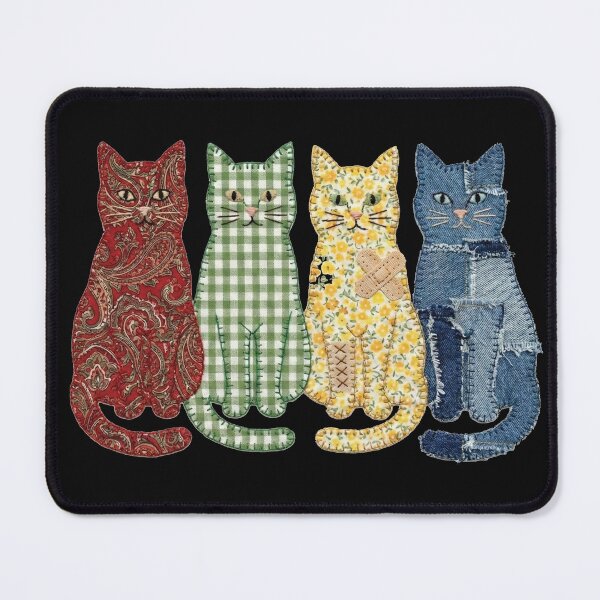 Item preview, Cute Patchwork Cats - Quilted Fabric Applique Style designed and sold by AdyKurniawan.