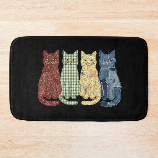 Item preview, Cute Patchwork Cats - Quilted Fabric Applique Style designed and sold by AdyKurniawan.