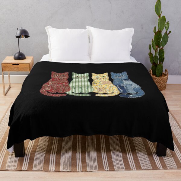 Item preview, Cute Patchwork Cats - Quilted Fabric Applique Style designed and sold by AdyKurniawan.