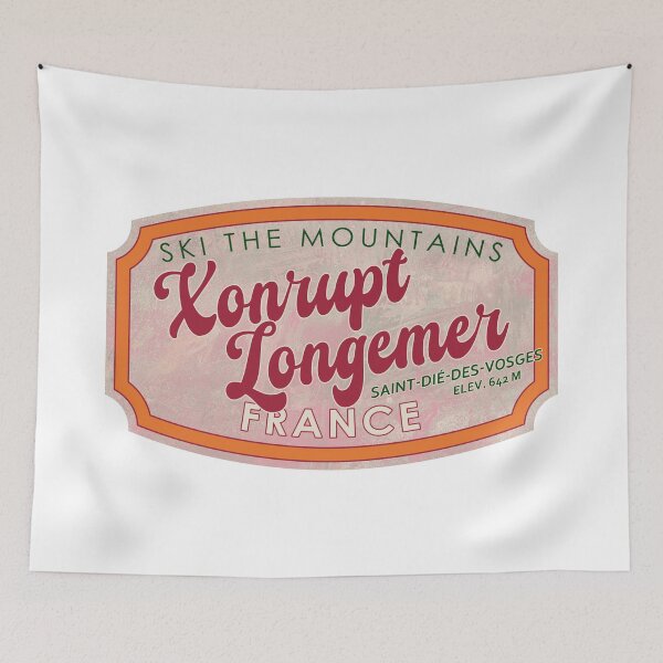 Item preview, Xonrupt-Longemer, France, Saint-Dié-des-Vosges, Ski, textured skiing badge designed and sold by Wanderful-roads.