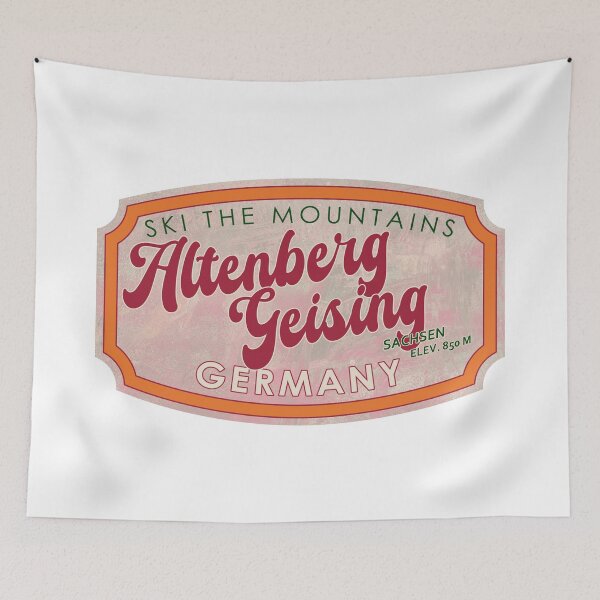 Item preview, Altenberg Geising, Germany, Sachsen, Ski, textured skiing badge designed and sold by Wanderful-roads.