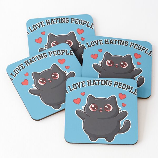 Item preview, I Love Hating People - Cute Black Cat Introvert Humor designed and sold by AdyKurniawan.