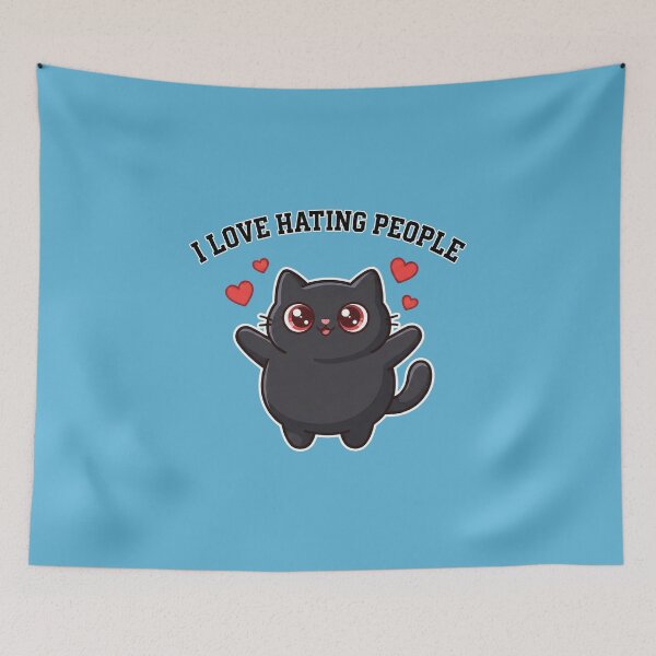 Item preview, I Love Hating People - Cute Black Cat Introvert Humor designed and sold by AdyKurniawan.
