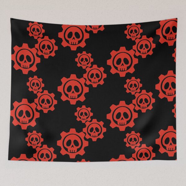 Item preview, Skulls and gears (red) designed and sold by Lagueny.