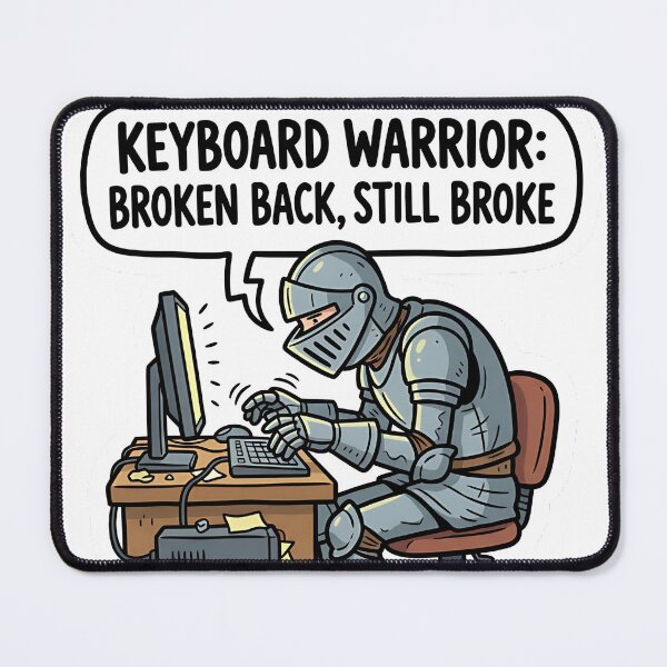 Item preview, Keyboard Warrior Broken Back Still Broke - Funny Office Work T-Shirt designed and sold by PopOutDreams.