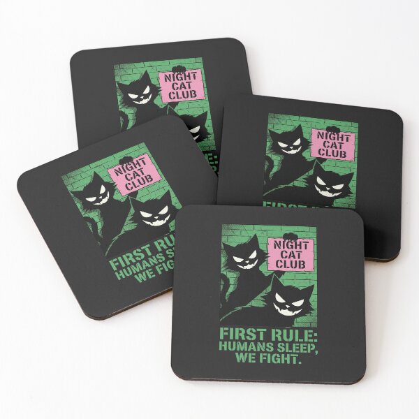 Item preview, Night Cat Club - First Rule Humans Sleep We Fight designed and sold by AdyKurniawan.