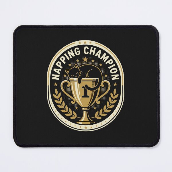 Item preview, Napping Champion - Funny Cat in Gold Trophy designed and sold by AdyKurniawan.