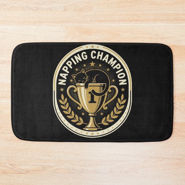 Item preview, Napping Champion - Funny Cat in Gold Trophy designed and sold by AdyKurniawan.