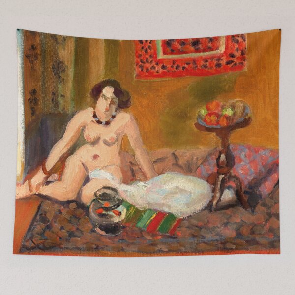 Item preview, Nu Accroupi Pres Dun Aquarium Nu Aux Poissons Rouges by Henri Matisse: Fauvist nude poster designed and sold by artofuniverse.