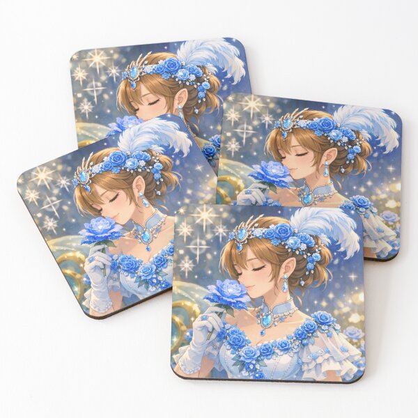 Item preview,  A Unique painting of Lunaria Bellemont in her magical Blue ball gown, The Lunaria Blue flower design. designed and sold by LunariaB.