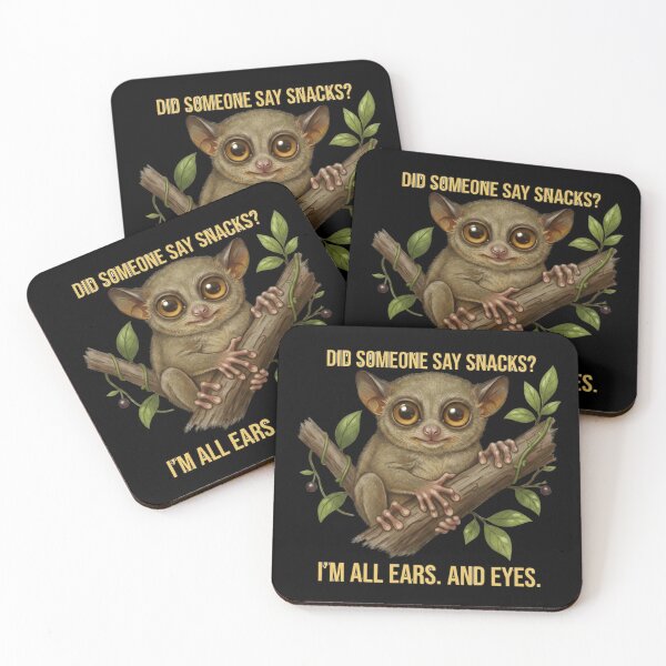 Item preview, Cute Tarsier Snack Lover Funny Animal Design designed and sold by LittleLoopArt.