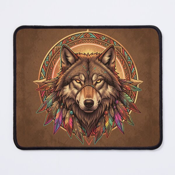 Item preview, Spirit Wolf with Feathers designed and sold by myforestfog.