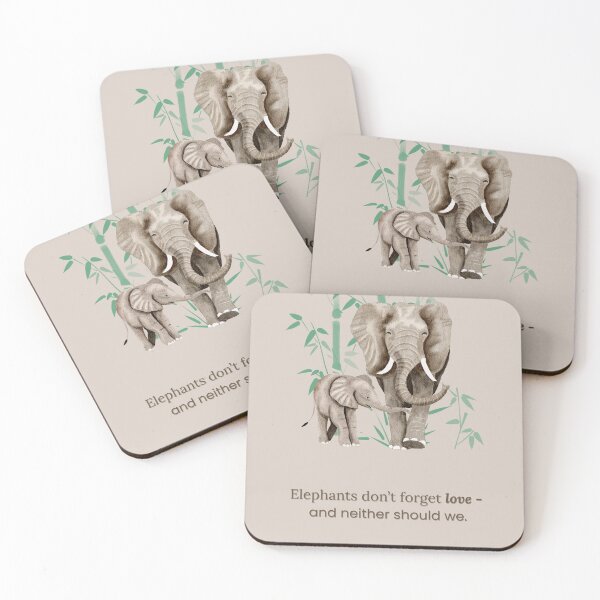 Item preview, Elephants Don’t Forget Love – Mother & Baby Elephant Wall Art | Neutral Nursery Decor | Safari Animal Quote Print designed and sold by MoonlightEleven.