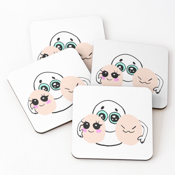 Item preview, Cute Kawaii Eggs with Faces White and Silkie Egg Illustration designed and sold by Najomiartstudio.
