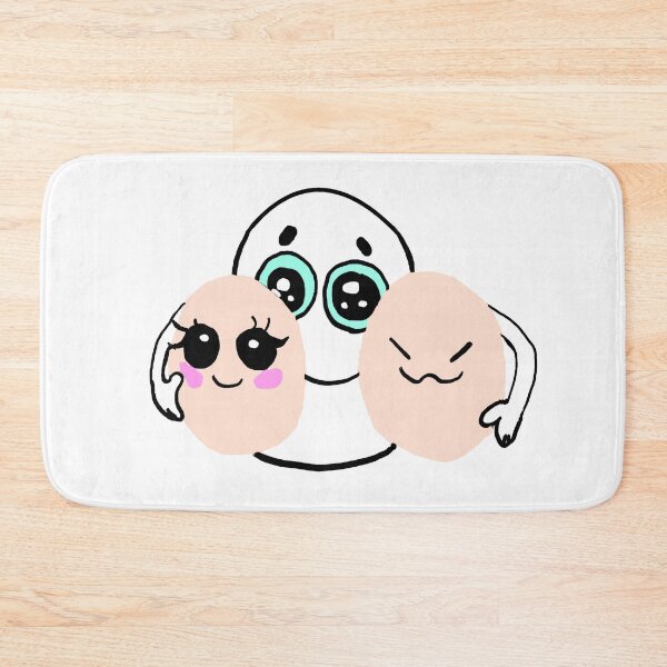 Item preview, Cute Kawaii Eggs with Faces White and Silkie Egg Illustration designed and sold by Najomiartstudio.