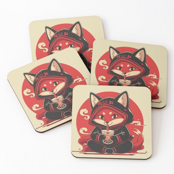 Item preview, Kawaii Fox Ninja Bubble Tea Kitsune Boba Lover designed and sold by Bouufarte.