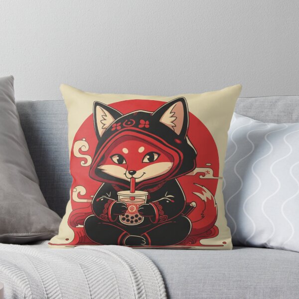 Item preview, Kawaii Fox Ninja Bubble Tea Kitsune Boba Lover designed and sold by Bouufarte.