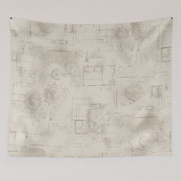 Item preview, Faded Industrial Blueprint designed and sold by Nice Vibes Prints.